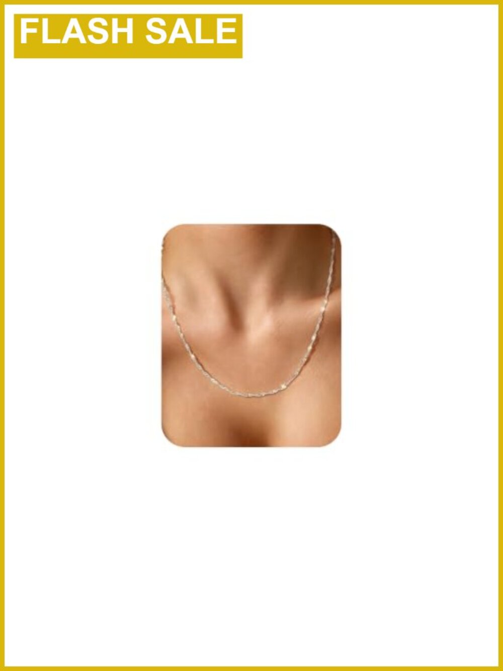 Sterling Silver Plated Twist Chain Necklace Women Dainty Layerable